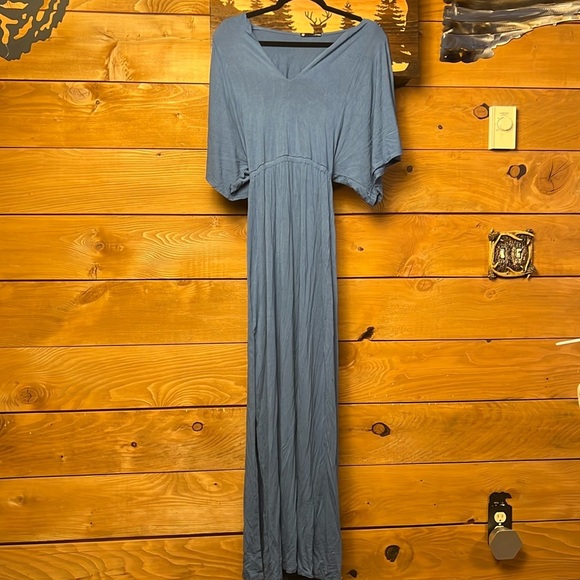 Krista by Revolve womens maxi dress XS short sleeve v-neck side slit soft event - Picture 1 of 11